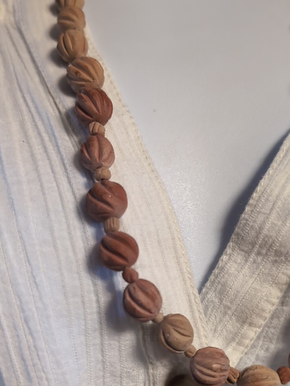 Natural Spiral Clay Beaded Necklace